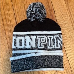 PINK black and white beanie